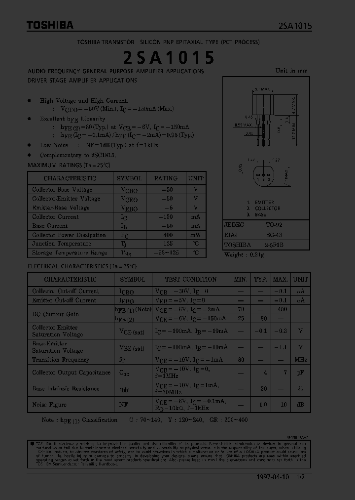 2SA1015_5974.PDF Datasheet