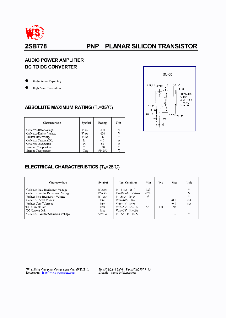 2SB778_6920.PDF Datasheet