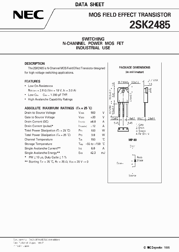 2SK2485_180582.PDF Datasheet