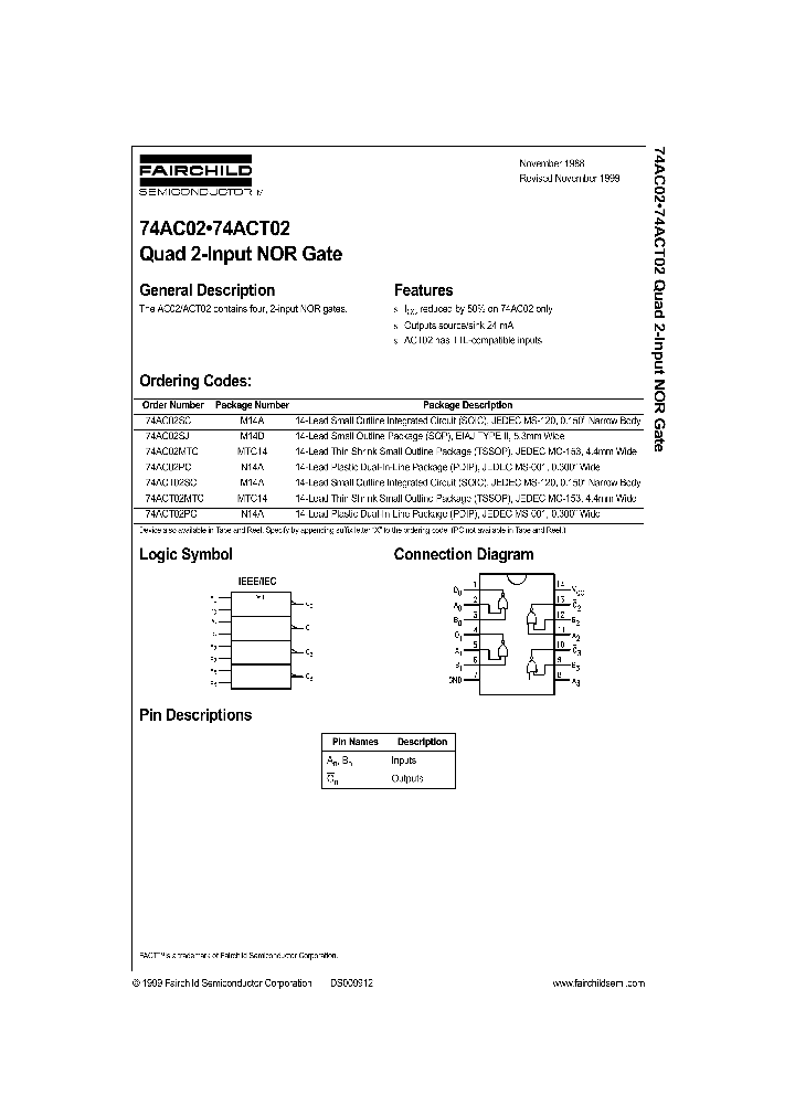 74AC02MTC_8708.PDF Datasheet