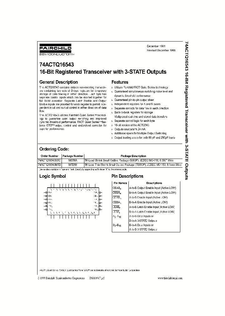 74ACTQ16543_17219.PDF Datasheet