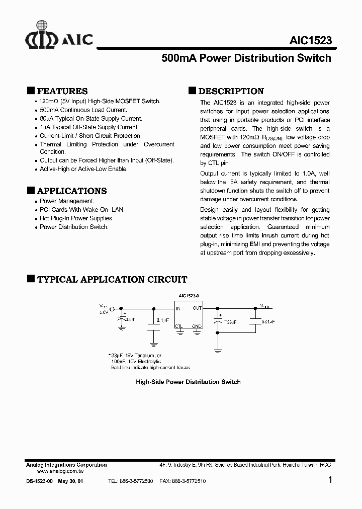 AIC1523_95553.PDF Datasheet