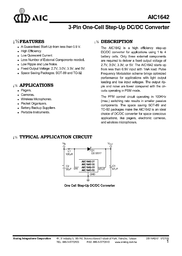 AIC1642_130188.PDF Datasheet