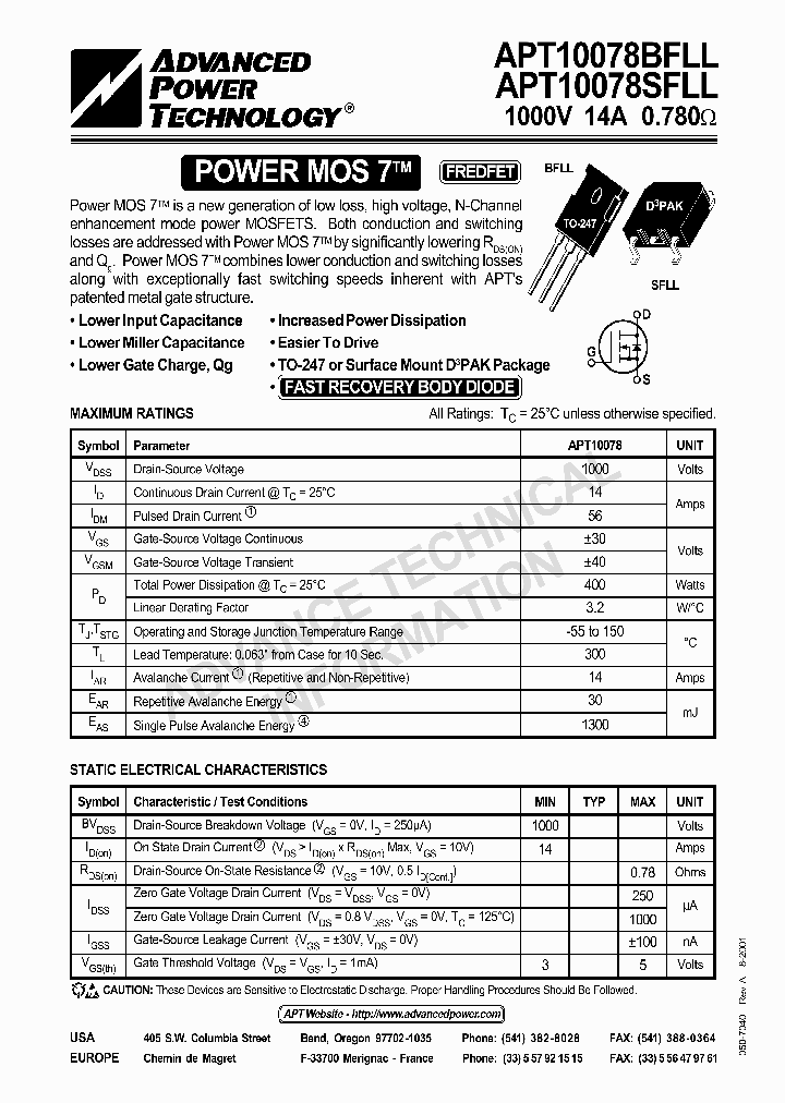APT10078BFLL_128145.PDF Datasheet