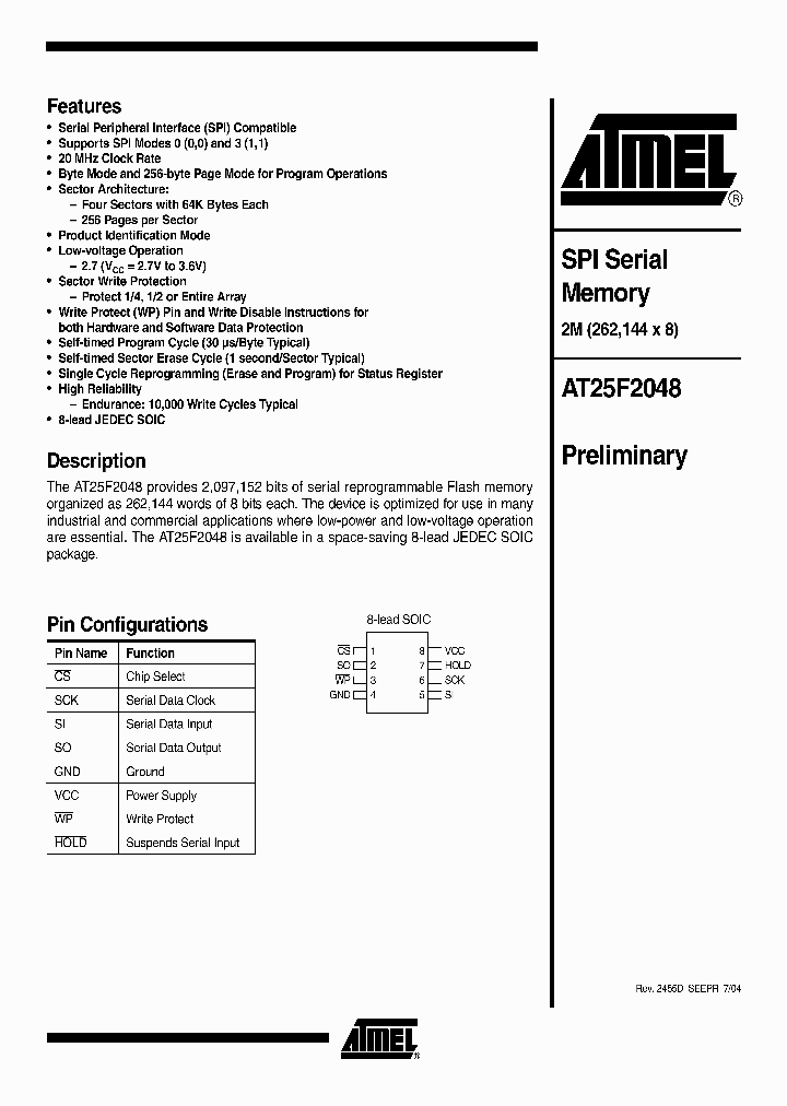 AT25F2048_76344.PDF Datasheet