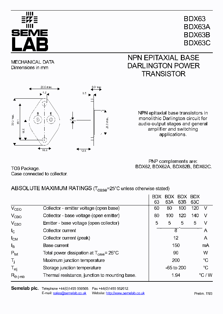 BDX63A_48005.PDF Datasheet