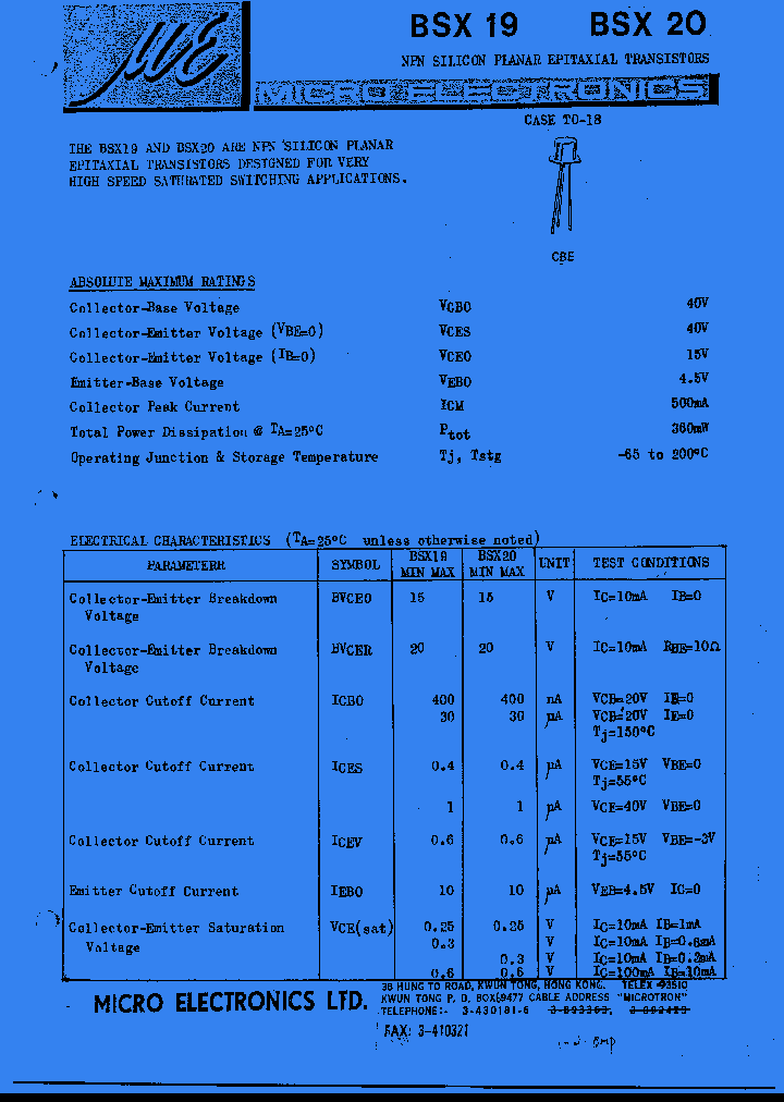 BSX19_157454.PDF Datasheet