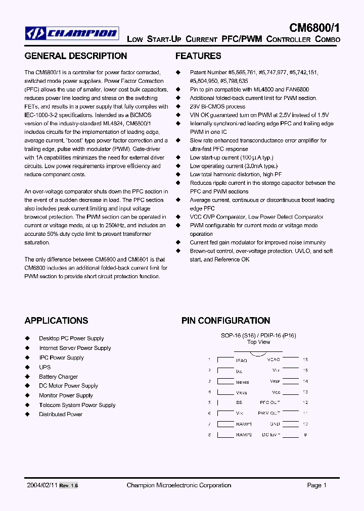 CM6800_186291.PDF Datasheet