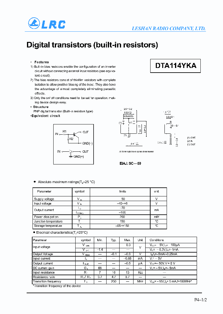 DTA114YKA_72719.PDF Datasheet