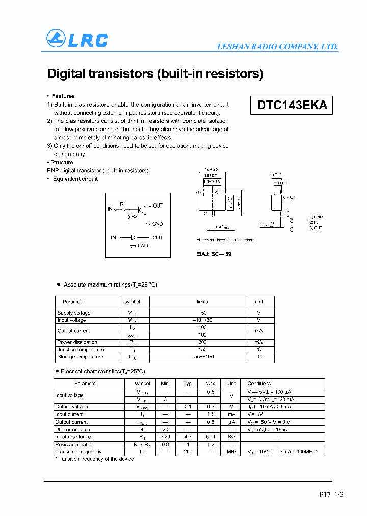 DTC143EKA_24798.PDF Datasheet