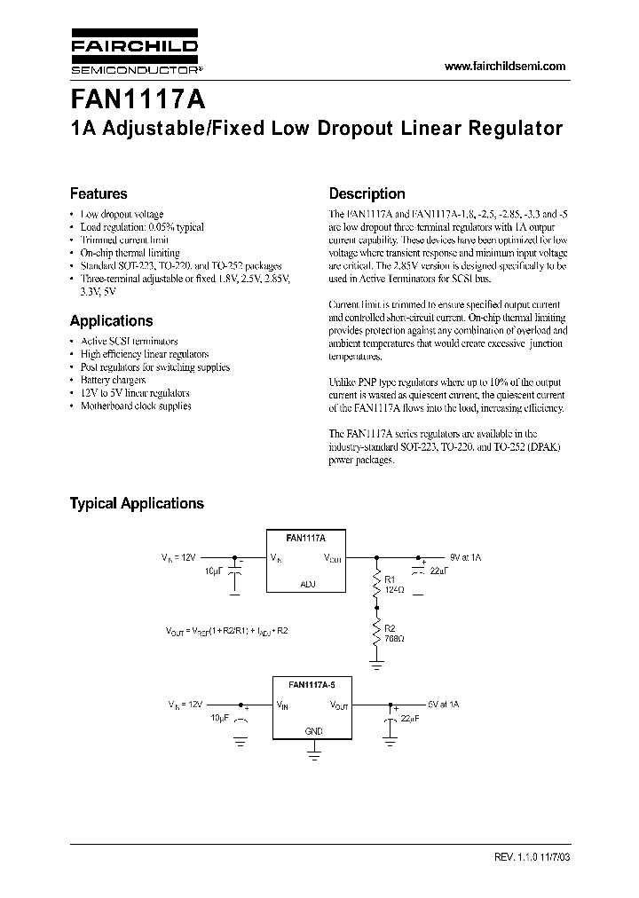 FAN1117A_135785.PDF Datasheet