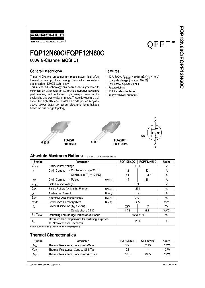 FQP12N60C_176450.PDF Datasheet