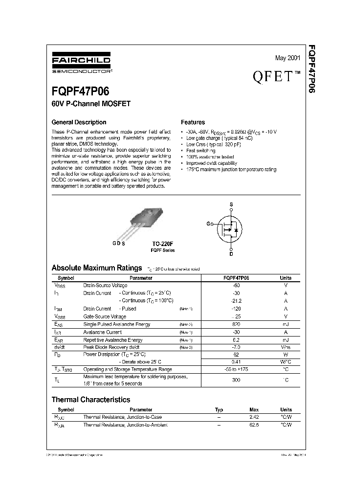 FQPF47P06_195010.PDF Datasheet