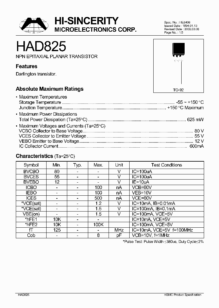 HAD825_156548.PDF Datasheet