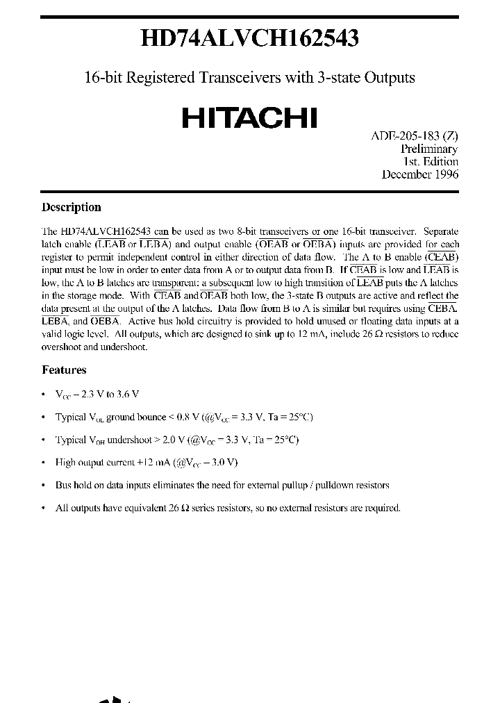 HD74ALVCH162543_25070.PDF Datasheet