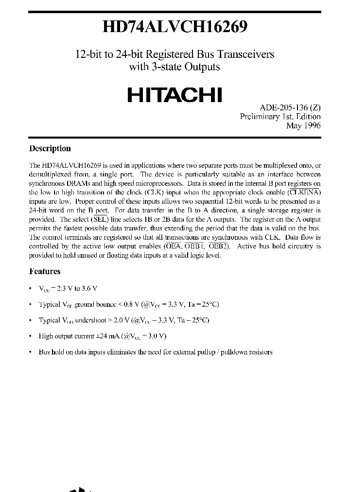 HD74ALVCH16269_25072.PDF Datasheet