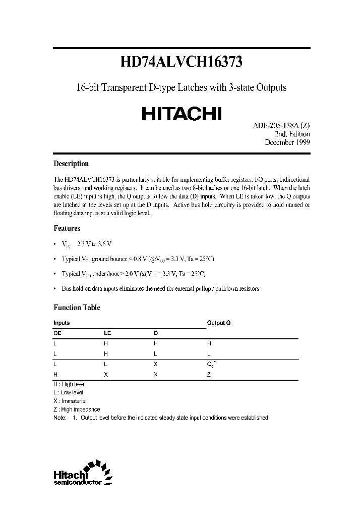 HD74ALVCH16373_25084.PDF Datasheet
