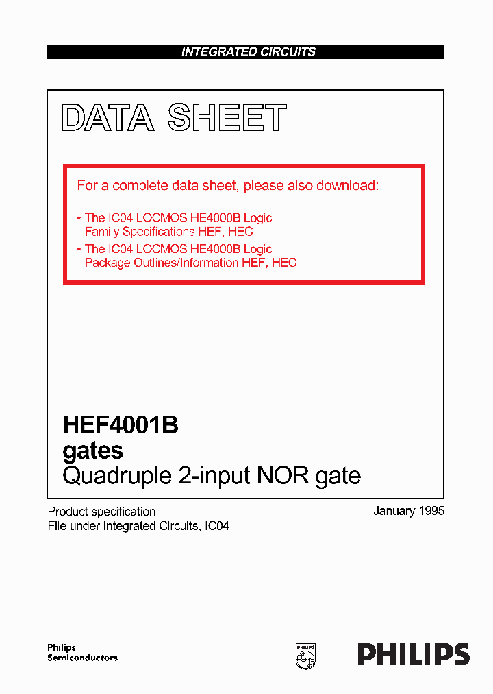 HEF4001B_128155.PDF Datasheet