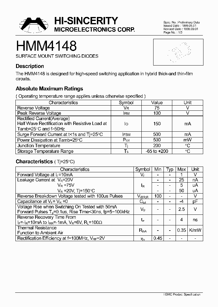 HMM4148_179099.PDF Datasheet