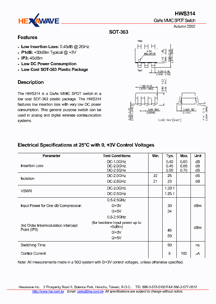 HWS314_52205.PDF Datasheet