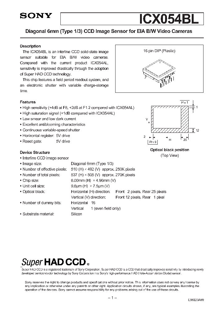 ICX054BL_41105.PDF Datasheet