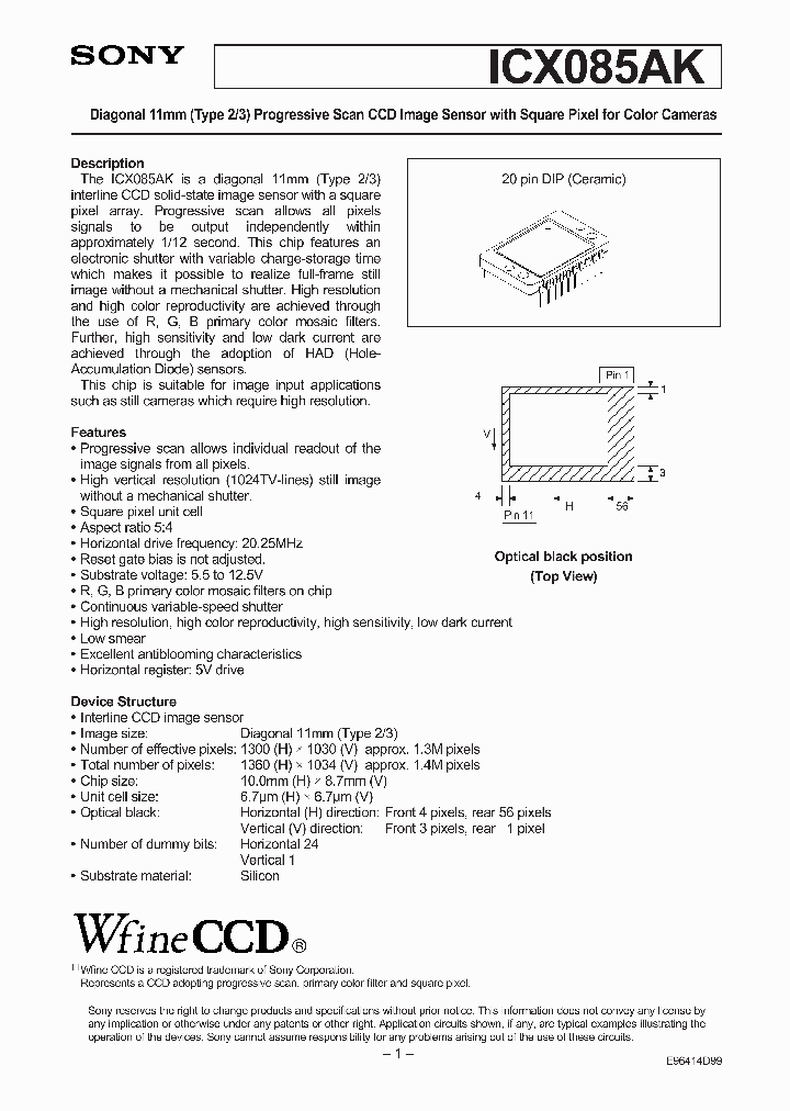 ICX085_41151.PDF Datasheet