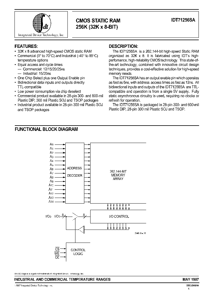 IDT71256SA12PZ_191408.PDF Datasheet