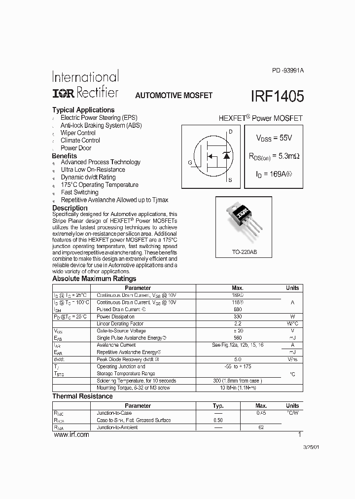 IRF1405_5751.PDF Datasheet