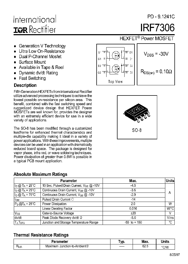 IRF7306_26825.PDF Datasheet