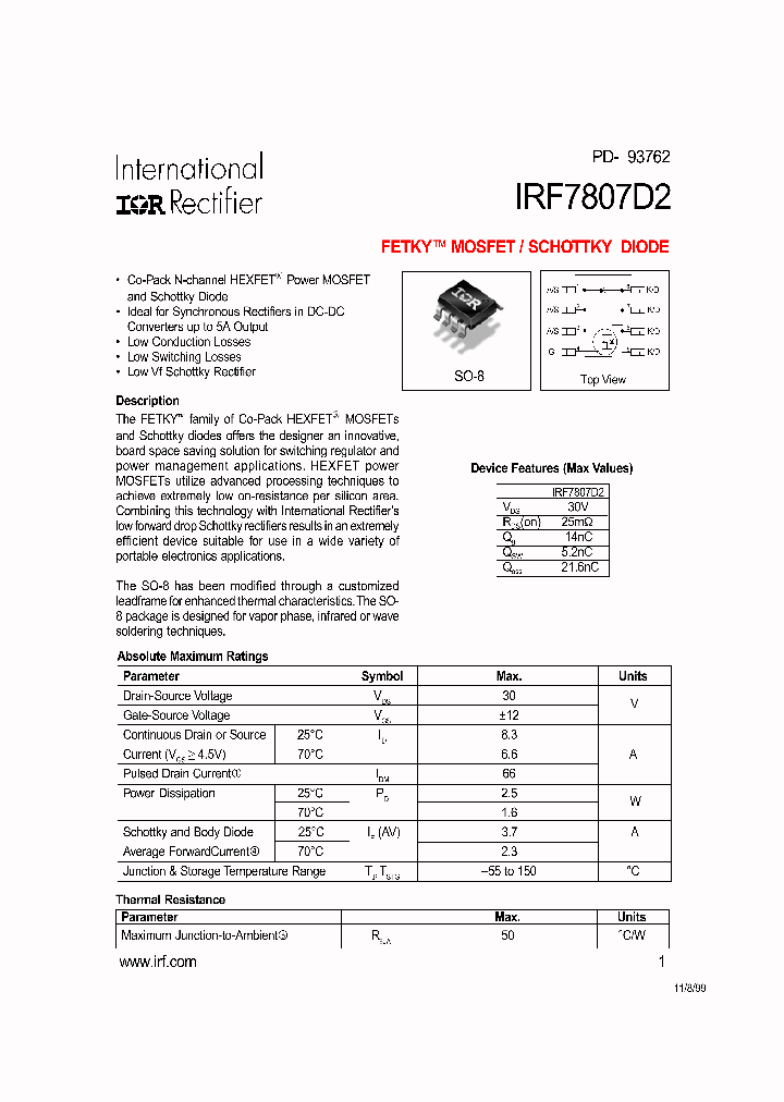 IRF7807D2_2164.PDF Datasheet