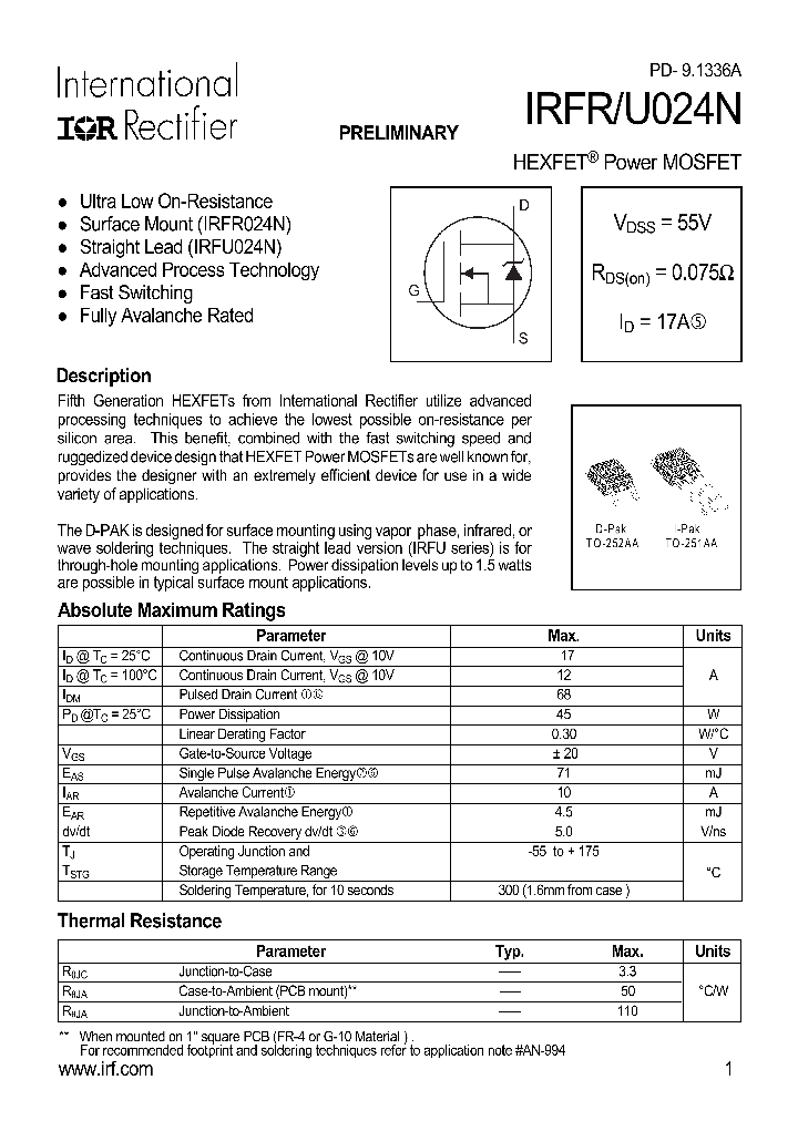 IRFR024N_149824.PDF Datasheet