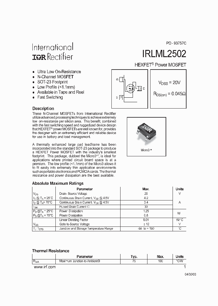 IRLML2502_110347.PDF Datasheet