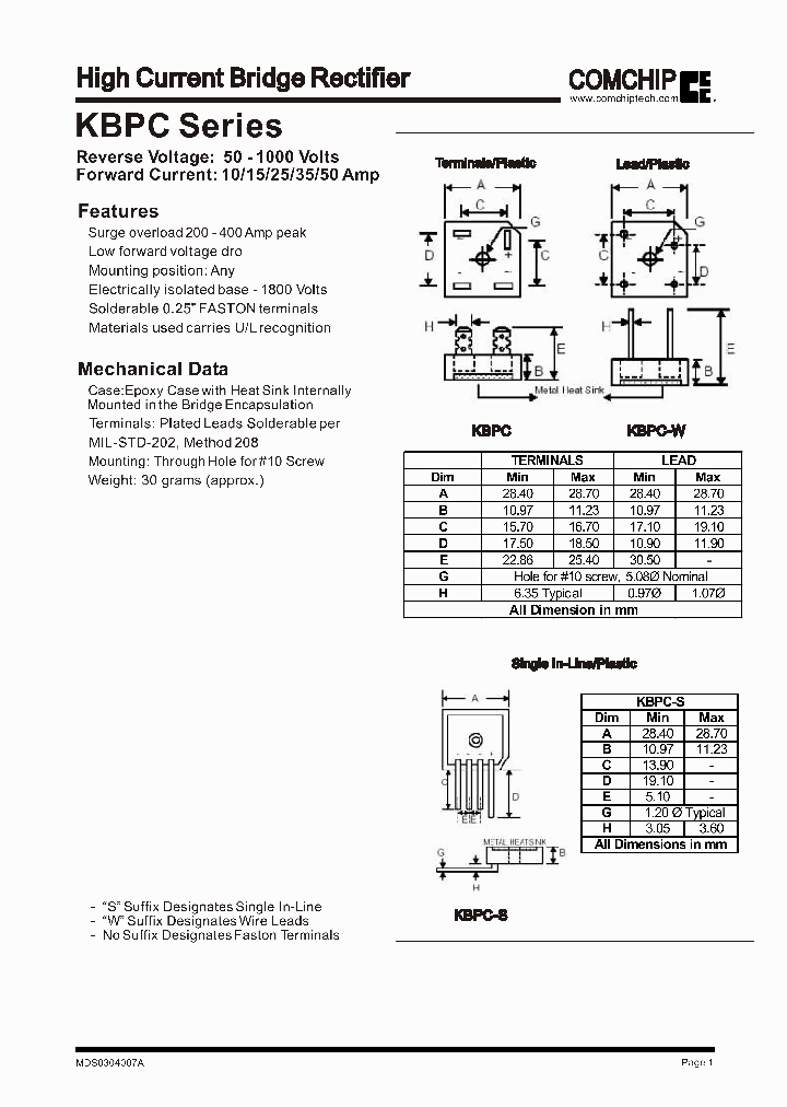 KBPC35005-3510_119365.PDF Datasheet