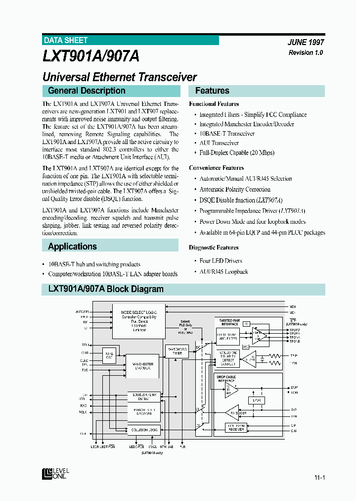 LXT901_151525.PDF Datasheet