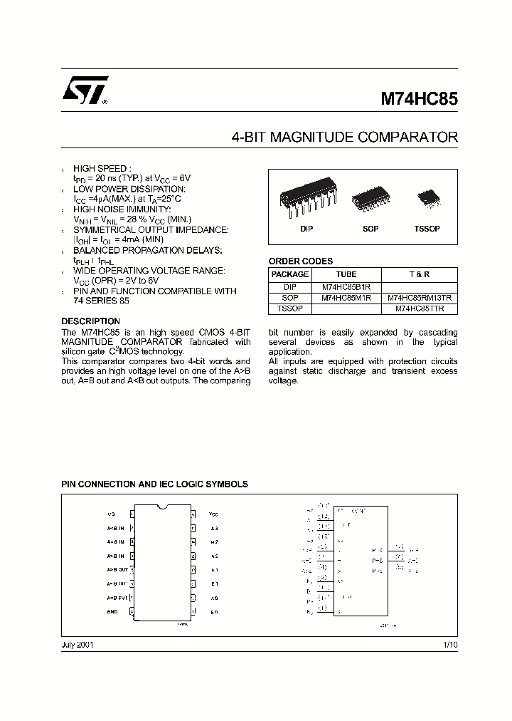 M74HC85-1_145658.PDF Datasheet