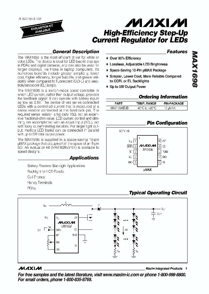 MAX1698_27603.PDF Datasheet