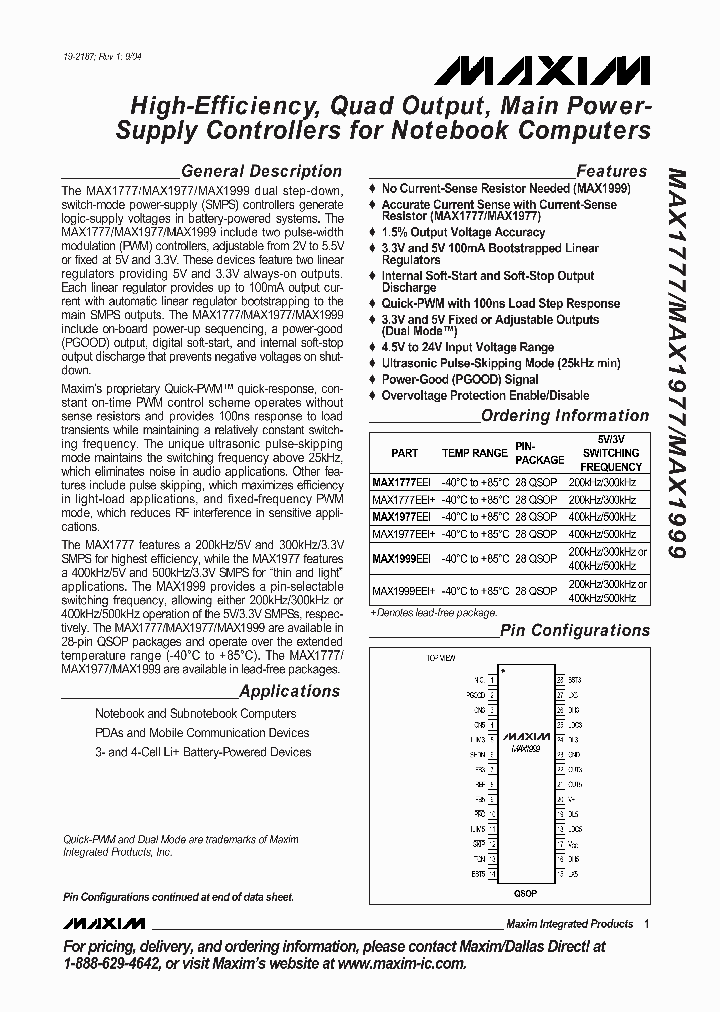 MAX1999EEI_10852.PDF Datasheet