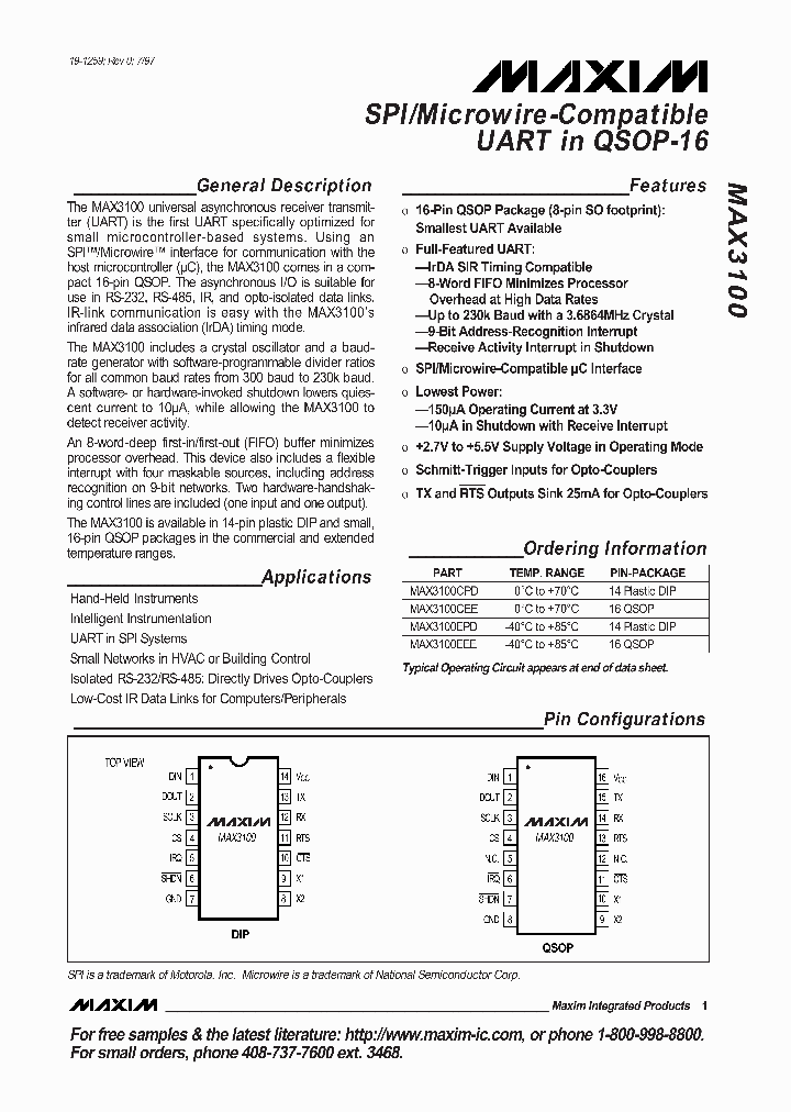 MAX3100_47022.PDF Datasheet