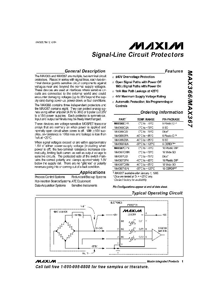MAX366_94129.PDF Datasheet