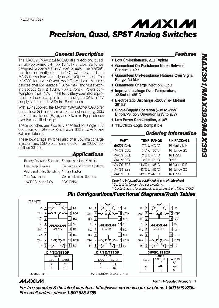 MAX392_87036.PDF Datasheet
