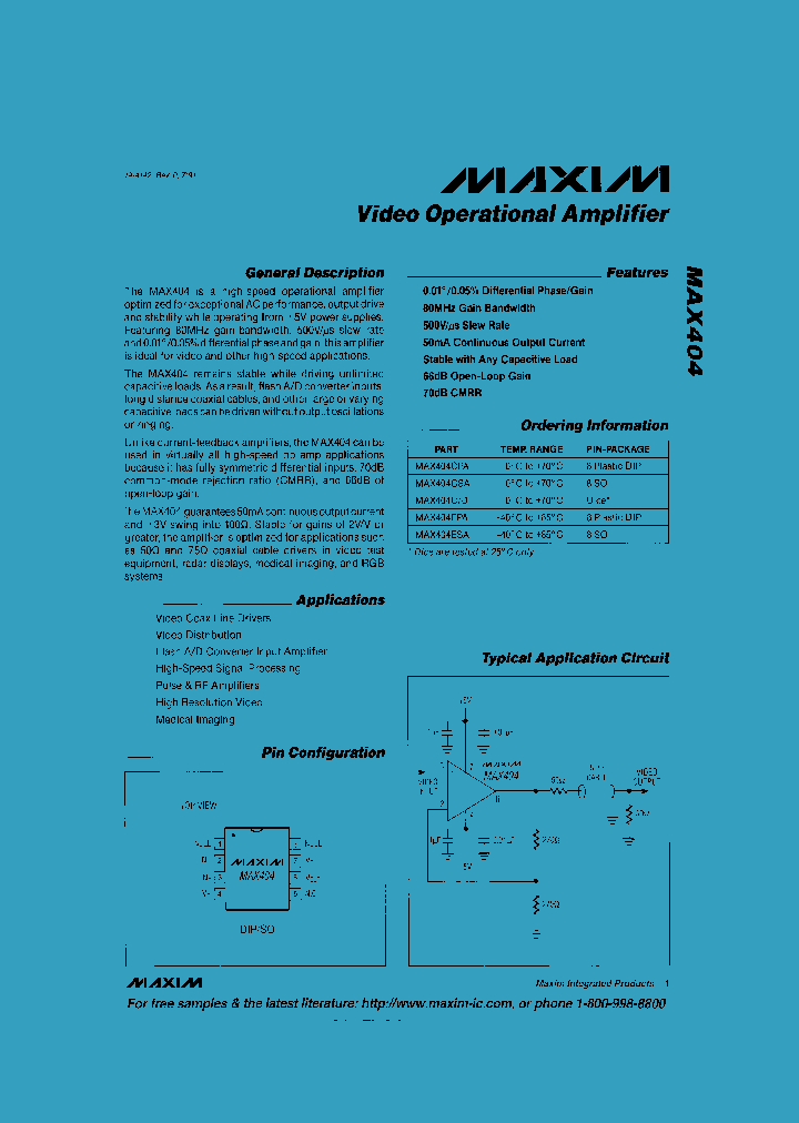 MAX404_29721.PDF Datasheet