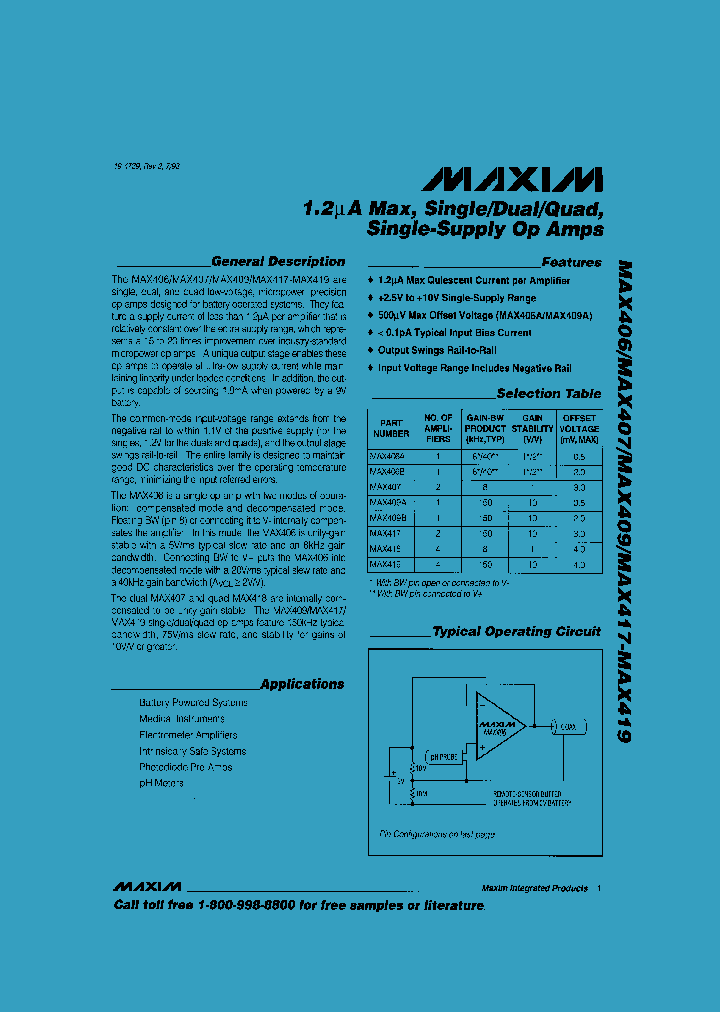 MAX406_47258.PDF Datasheet