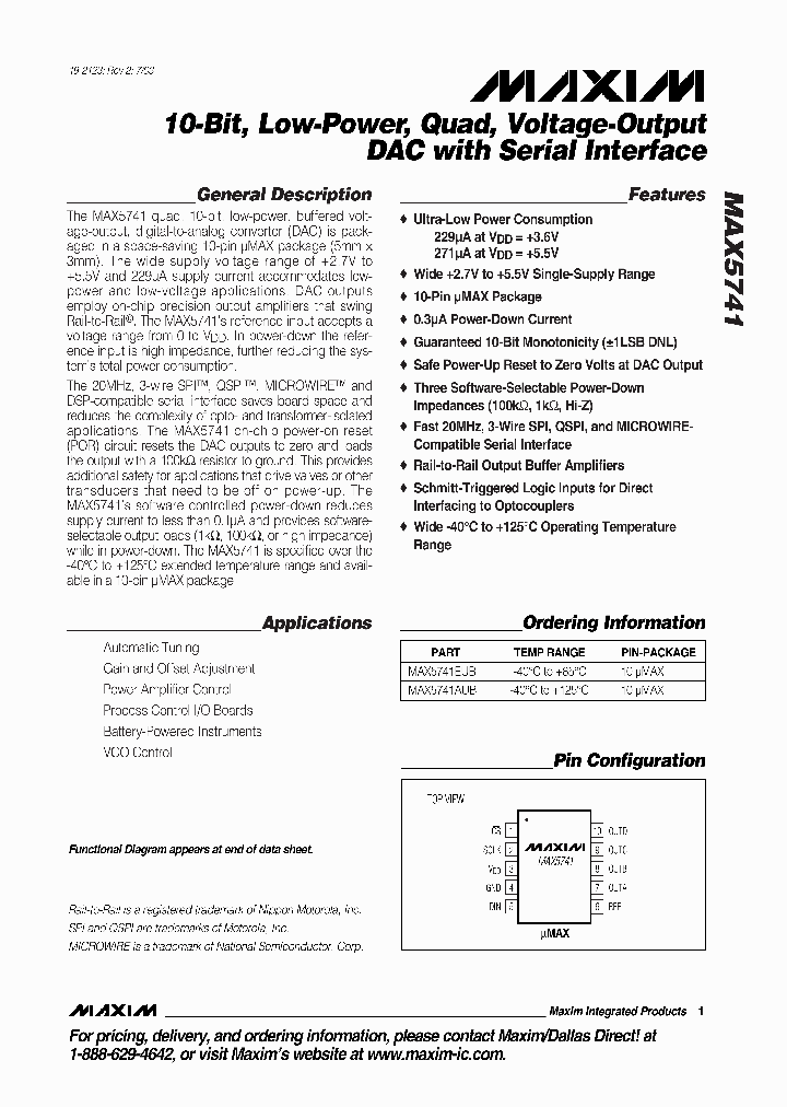 MAX5741_101191.PDF Datasheet