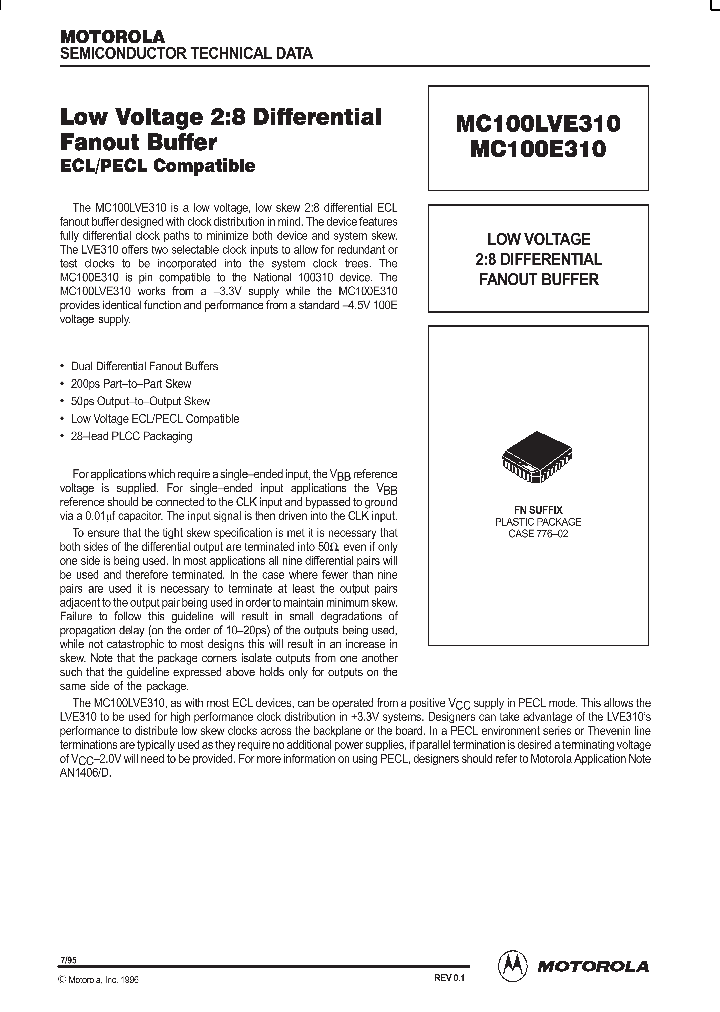MC100LE310_84887.PDF Datasheet