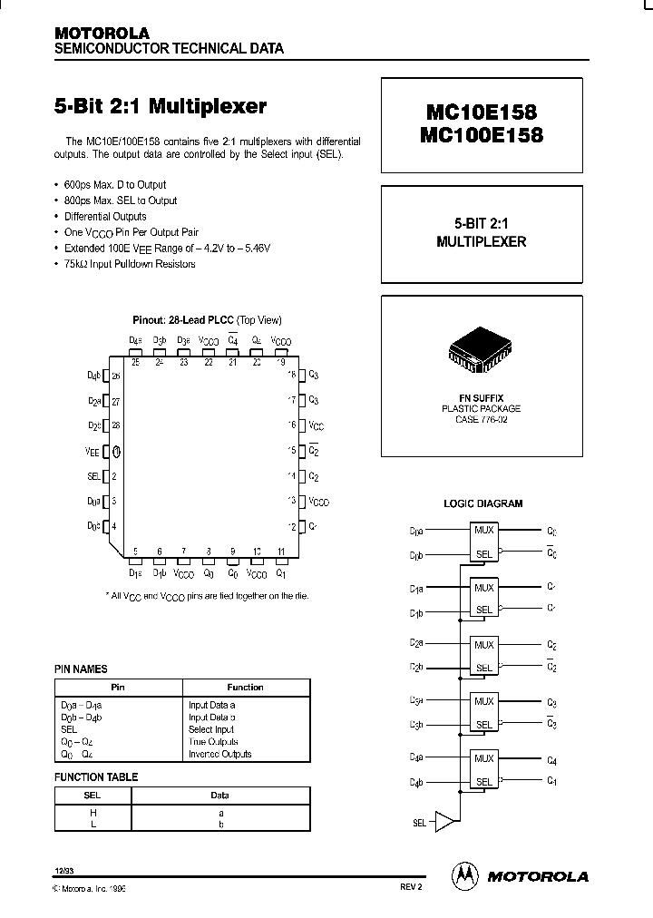 MC10E158_88337.PDF Datasheet