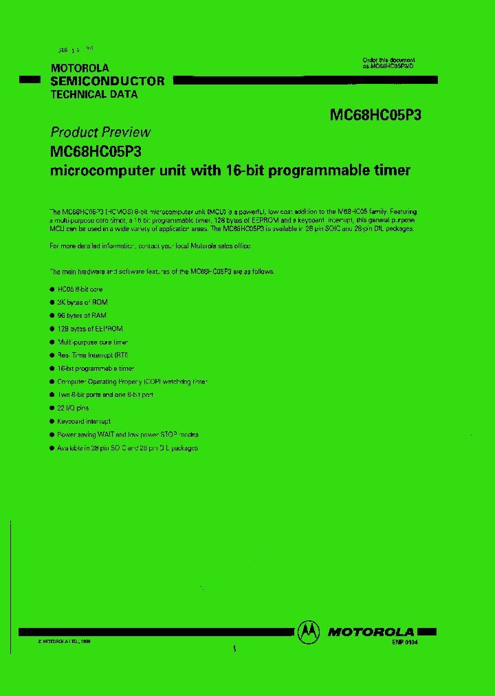 MC68HC05P3_31020.PDF Datasheet