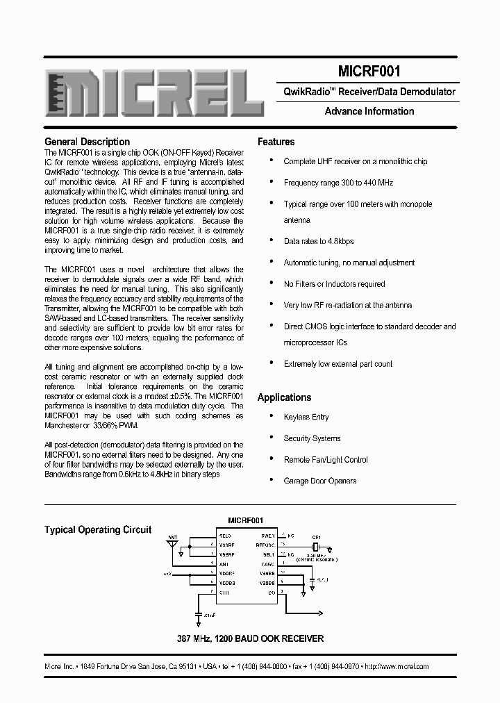 MICRF001BM_142897.PDF Datasheet