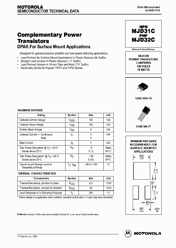 MJD31C_138580.PDF Datasheet