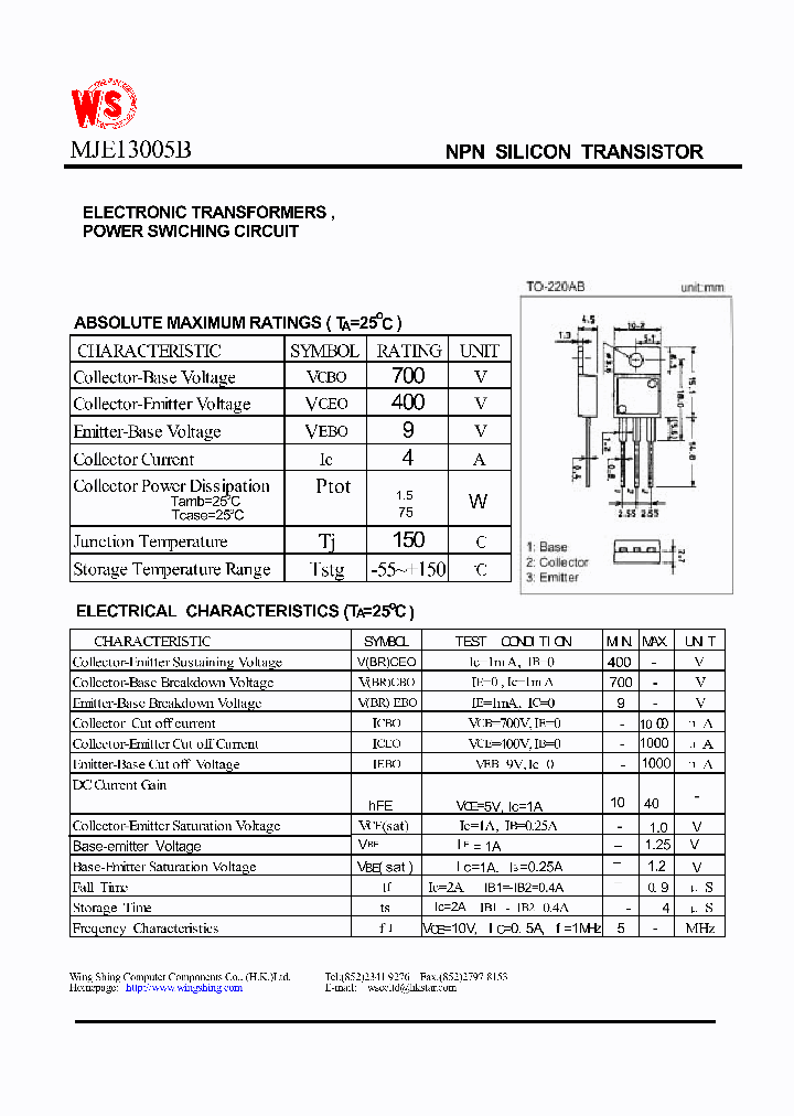 MJE13005B_139771.PDF Datasheet