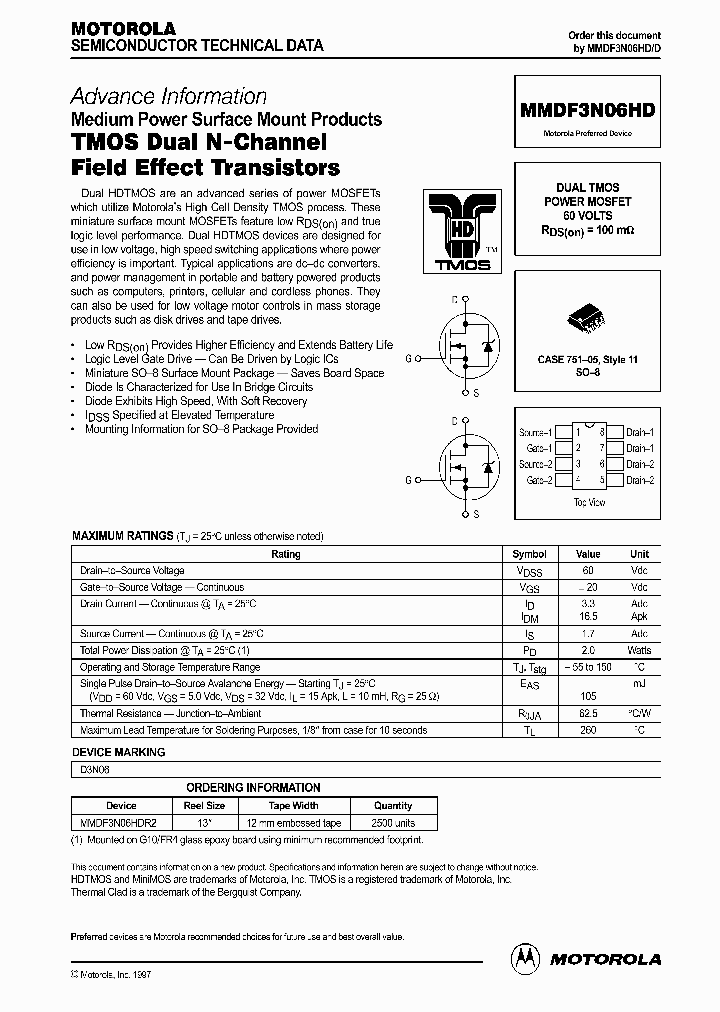 MMDF3N06HD_183652.PDF Datasheet